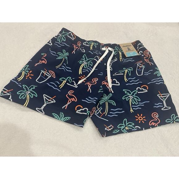 NWT Chubbies The Neon Lights 5.5” Swim Trunk w/ 2 in 1 Liner Medium - Picture 1 of 2